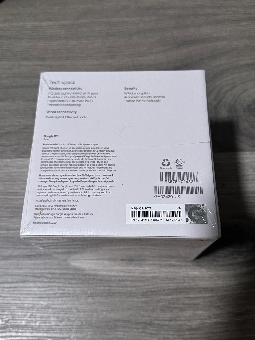 Google Wifi Router - Snow - Picture 3 of 5